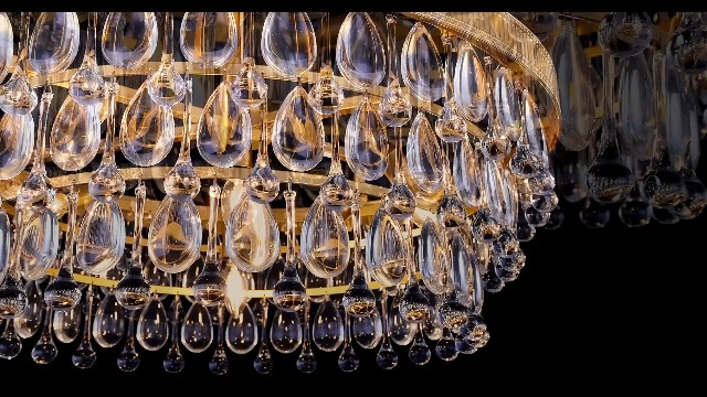 TOCHIC Crystal Chandelier, 6-Light 3 Tiers Gold Crystal Chandelier